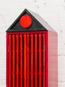 Memphis Style Post Modern Cabinet in Red