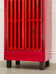 Memphis Style Post Modern Cabinet in Red