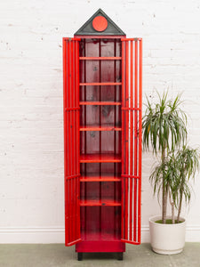Memphis Style Post Modern Cabinet in Red