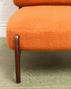 Low Profile Nubby Burnt Orange Chair