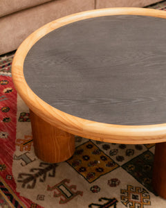 Round Table Chunky Legs Black Top