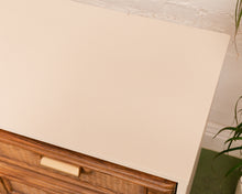 Load image into Gallery viewer, Cream and Rattan Vintage Credenza
