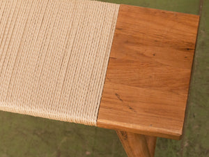 Roped Solid Wood Bench