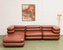 Load image into Gallery viewer, Elodie 4 Piece Modular Sectional in Saddle Brown Leather
