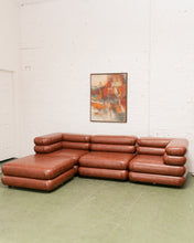 Load image into Gallery viewer, Elodie 4 Piece Modular Sectional in Saddle Brown Leather
