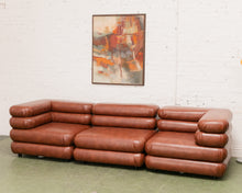 Load image into Gallery viewer, Elodie 4 Piece Modular Sectional in Saddle Brown Leather
