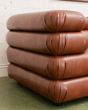 Load image into Gallery viewer, Elodie 4 Piece Modular Sectional in Saddle Brown Leather
