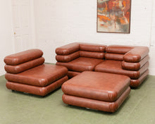 Load image into Gallery viewer, Elodie 4 Piece Modular Sectional in Saddle Brown Leather
