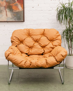 Chrome Tufted 70’s Style Chair