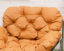 Load image into Gallery viewer, Chrome Tufted 70’s Style Chair
