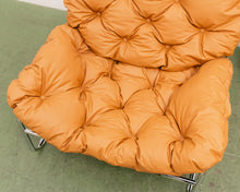 Load image into Gallery viewer, Chrome Tufted 70’s Style Chair
