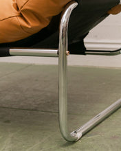 Load image into Gallery viewer, Chrome Tufted 70’s Style Chair
