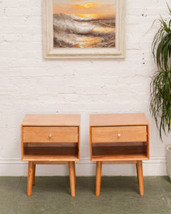 Pair of Modern Lightwood Nightstands