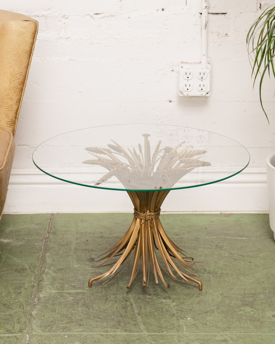 Brass Sheaf of Wheat Coffee/End Table