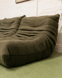 Slouchy 70's Style Loveseat in Green