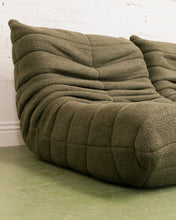 Load image into Gallery viewer, Slouchy 70&#39;s Style 3 Seat Sectional in Green
