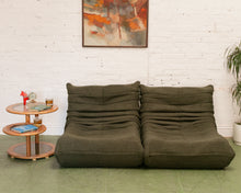 Load image into Gallery viewer, Slouchy 70&#39;s Style Loveseat in Green
