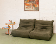 Load image into Gallery viewer, Slouchy 70&#39;s Style Loveseat in Green
