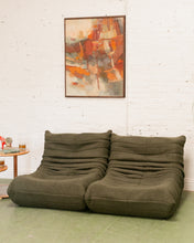 Load image into Gallery viewer, Slouchy 70&#39;s Style Loveseat in Green
