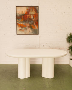 Lizzy White Plaster Dining Table