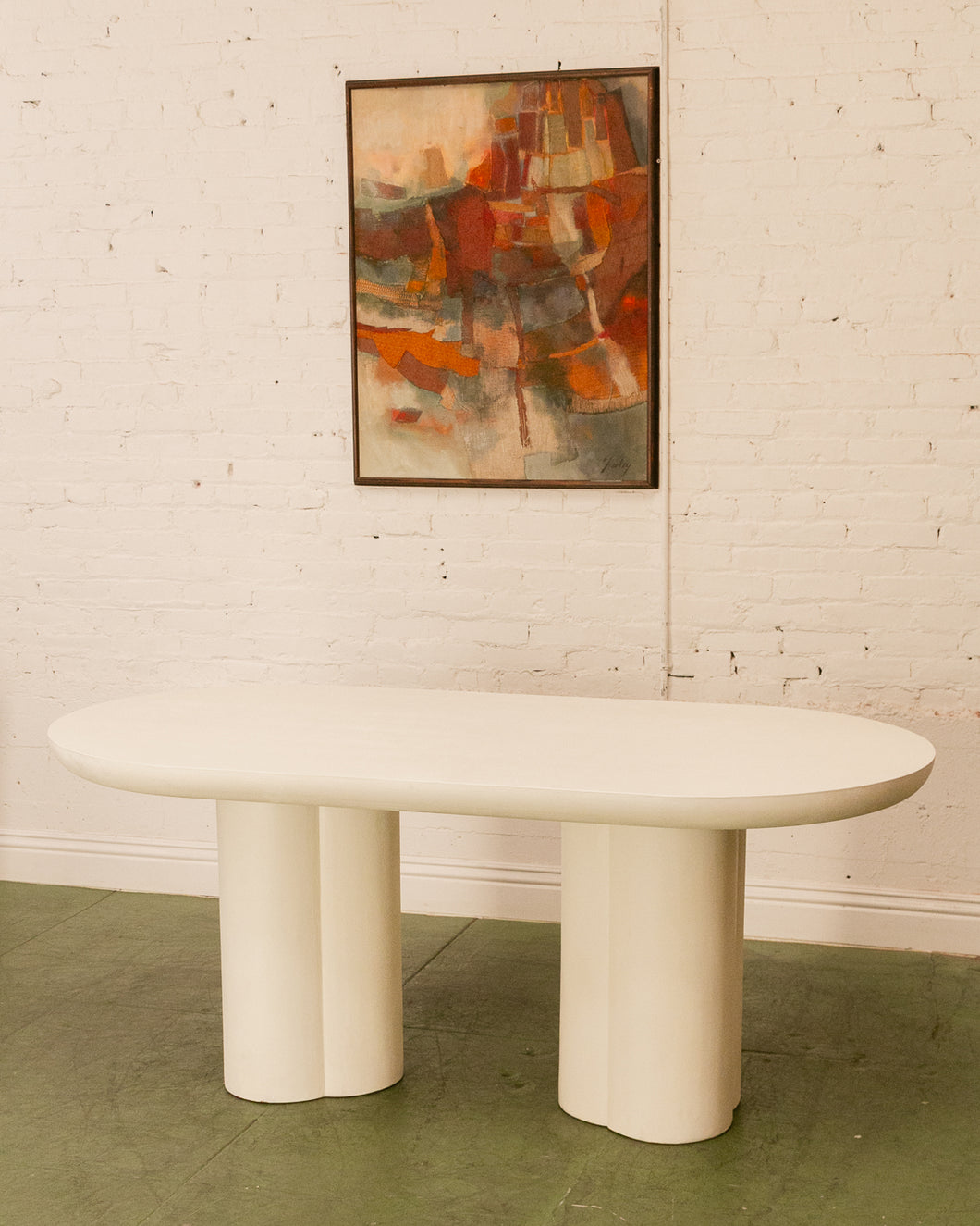 Lizzy White Plaster Dining Table