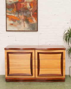 Blonde and Dark wood Vintage Dresser