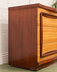 Blonde and Dark wood Vintage Dresser