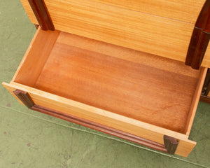 Blonde and Dark wood Vintage Dresser