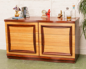 Blonde and Dark wood Vintage Dresser