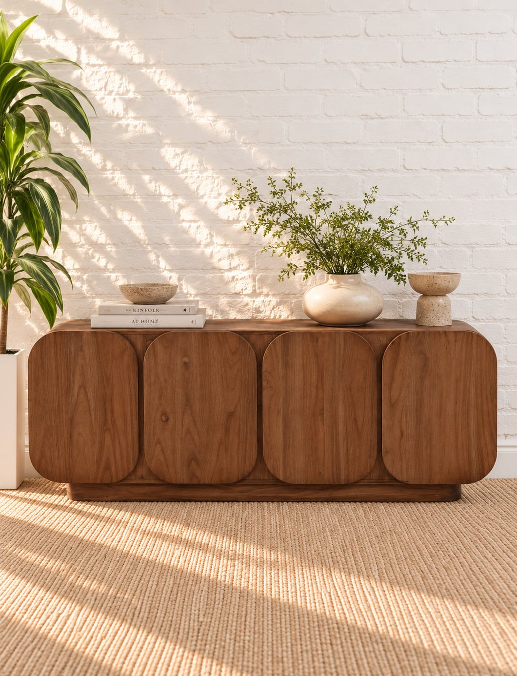 Keanu Four-Door Credenza in Natural Brown – Sunbeam Vintage