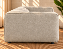 Load image into Gallery viewer, Image 3 of 5: Medrano 88-inch upholstered sofa in Stone Mist lattice bouclé with broad arms and deep cushioned seating
