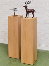 Load image into Gallery viewer, Light Oak Pedestal Tables/Plant Stand
