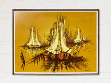 Load image into Gallery viewer, Mustard, Yellow, Gold, Nautical, Mid-century, Classic Painting, Signed
