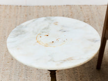 Load image into Gallery viewer, Italian Vintage, Marble Round Side Table Brass Ornate Base
