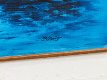 Load image into Gallery viewer, All Teal Blues Moody Evening, mid-century, Nautical Art
