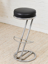 Load image into Gallery viewer, Mid-Century Modern Leather and Chrome Bar Stools 1980s Italy
