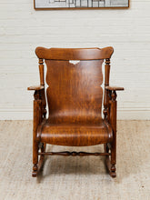 Load image into Gallery viewer, 9th Century Oak Pressed Back Rocker American Made
