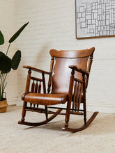 Load image into Gallery viewer, 9th Century Oak Pressed Back Rocker American Made
