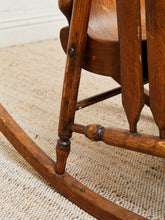 Load image into Gallery viewer, 9th Century Oak Pressed Back Rocker American Made
