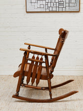 Load image into Gallery viewer, 9th Century Oak Pressed Back Rocker American Made

