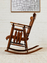 Load image into Gallery viewer, 9th Century Oak Pressed Back Rocker American Made
