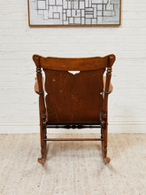 Load image into Gallery viewer, 9th Century Oak Pressed Back Rocker American Made
