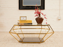 Load image into Gallery viewer, Brass Geometric Glam Coffee Table
