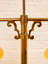 Load image into Gallery viewer, Brass Bouillotte Table Lamp with Amber Shades
