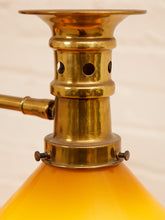 Load image into Gallery viewer, Brass Bouillotte Table Lamp with Amber Shades
