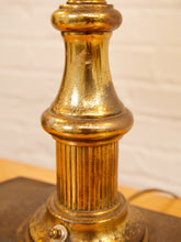 Load image into Gallery viewer, Brass Bouillotte Table Lamp with Amber Shades
