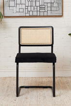 Load image into Gallery viewer, All Black and Rattan Dining Chair
