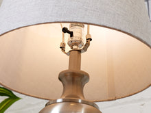 Load image into Gallery viewer, Brushed Nickel Table Lamps with Linen Shades, Modern Classic Pair
