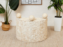 Load image into Gallery viewer, Half Moon Entry Table Tessellated Marble Entry
