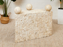 Load image into Gallery viewer, Half Moon Entry Table Tessellated Marble Entry
